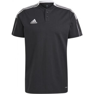 adidas TIRO21 POLO Pánske futbalové tričko, čierna, veľkosť M