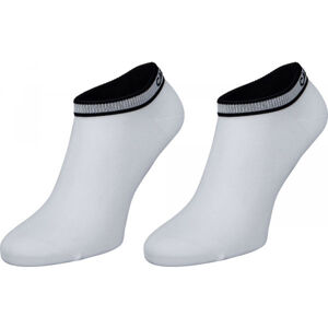 Calvin Klein WOMEN LINER 2P LOGO CUFF STRIPE SPENCER Dámske ponožky, biela, veľkosť UNI