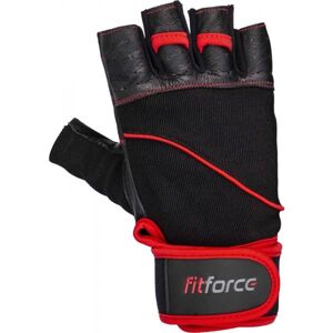Fitforce FERAL Kožené fitness rukavice, čierna, veľkosť XL