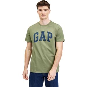 GAP V-BASIC LOGO T Pánske tričko, khaki, veľkosť S