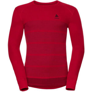 Odlo L/S CREW NECK GOD JUL PRINT Pánske funkčné tričko, červená, veľkosť XXL