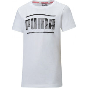 Puma ALPHA TEE Dievčenské športové tričko, biela, veľkosť 140