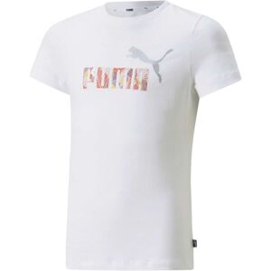 Puma ESS+BLOOM LOGO TEE G Dievčenské tričko, biela, veľkosť 164
