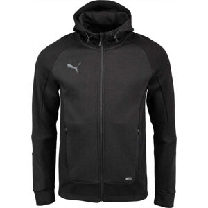 Puma TEAMCUP CASUALS HOODED JACKET Pánska športová bunda, čierna, veľkosť S