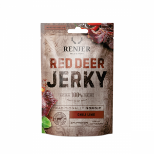 Renjer Sušené jelenie mäso Red Deer Jerky 12 x 25 g chilli a limetka