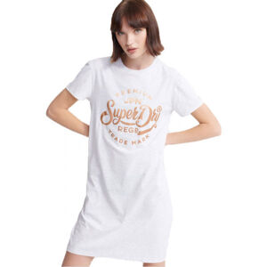 Superdry CORE T-SHIRT DRESS Dámske šaty, biela, veľkosť 10