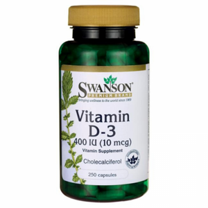Swanson Vitamín D-3 400IU 250 kaps.