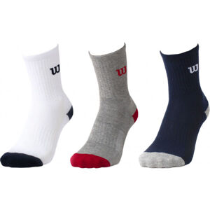 Wilson 3PP BOYS CREW Detské ponožky, tmavo modrá, veľkosť 27-30